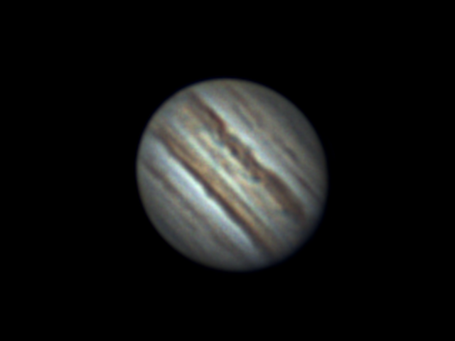 First telescopic image of Jupiter showing its cloud bands