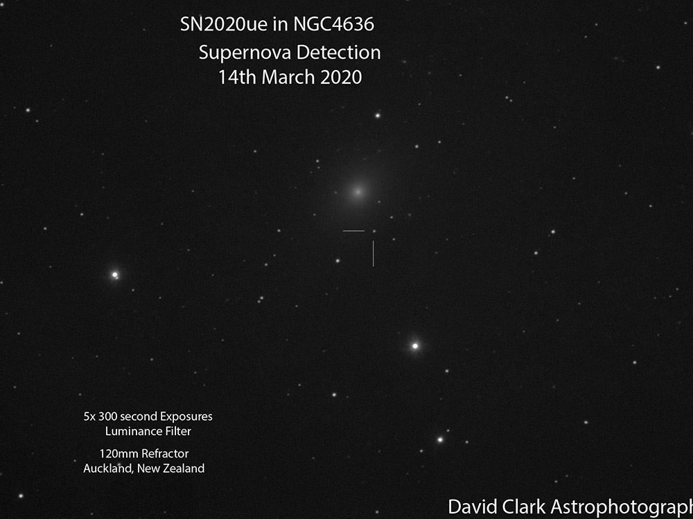 Star field containing the newly discovered supernova SN 2020ue