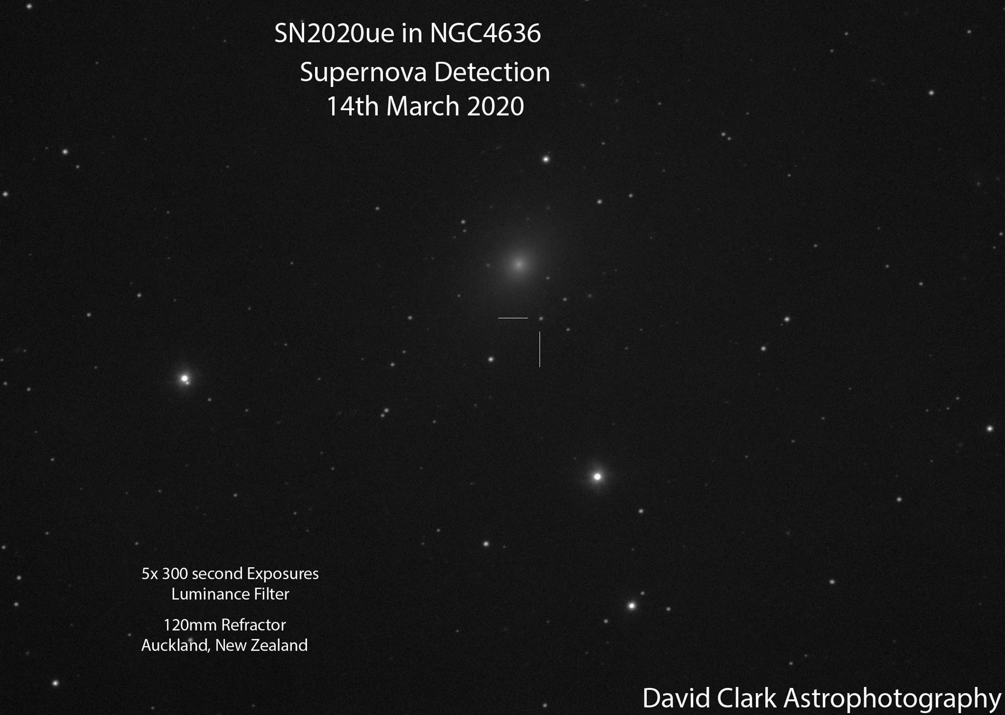 Star field containing the newly discovered supernova SN 2020ue
